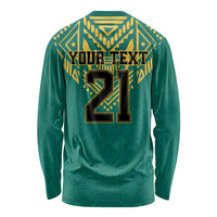 Jamaica Tribal Custom Football Long Sleeve Shirt Green Style - Wonder Print Shop