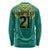 Jamaica Tribal Custom Football Long Sleeve Shirt Green Style - Wonder Print Shop