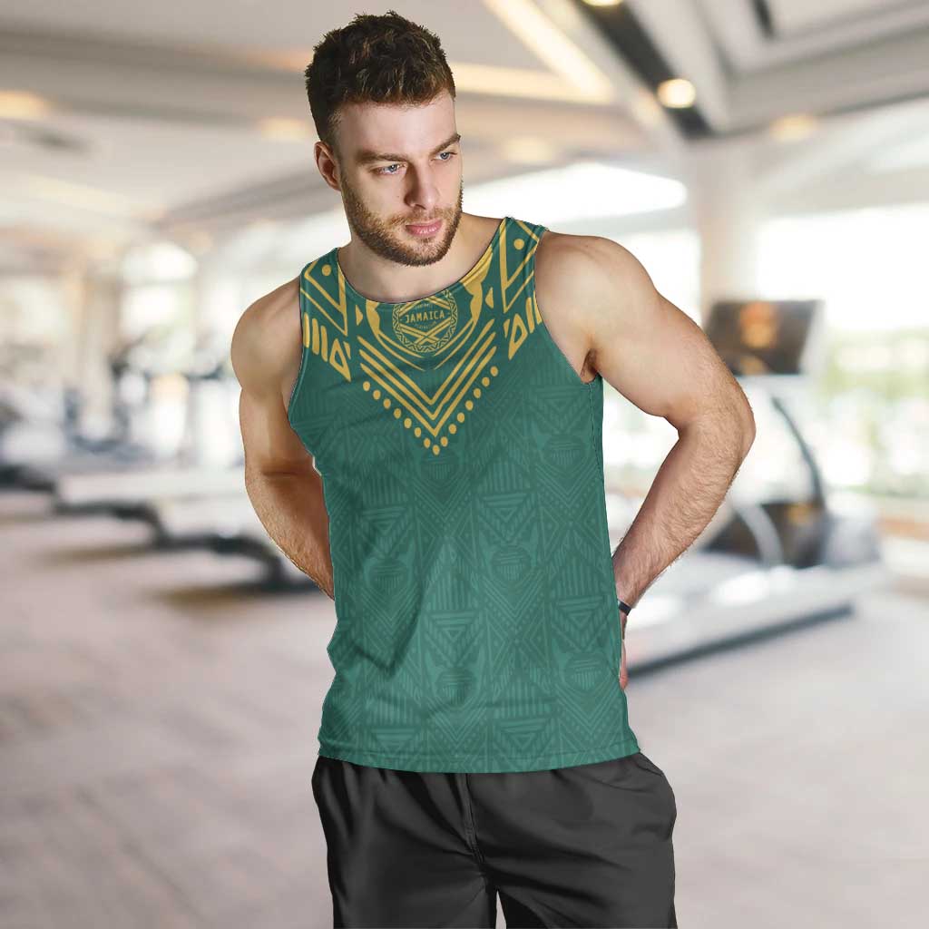 Jamaica Tribal Custom Football Men Tank Top Green Style - Wonder Print Shop