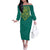 Jamaica Tribal Custom Football Off The Shoulder Long Sleeve Dress Green Style - Wonder Print Shop
