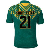 Jamaica Tribal Custom Football Polo Shirt Green Style - Wonder Print Shop