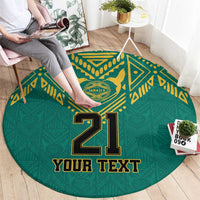 Jamaica Tribal Custom Football Round Carpet Green Style