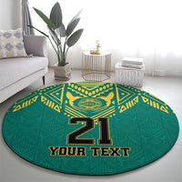 Jamaica Tribal Custom Football Round Carpet Green Style