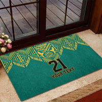 Jamaica Tribal Custom Football Rubber Doormat Green Style - Wonder Print Shop