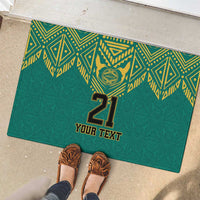 Jamaica Tribal Custom Football Rubber Doormat Green Style - Wonder Print Shop