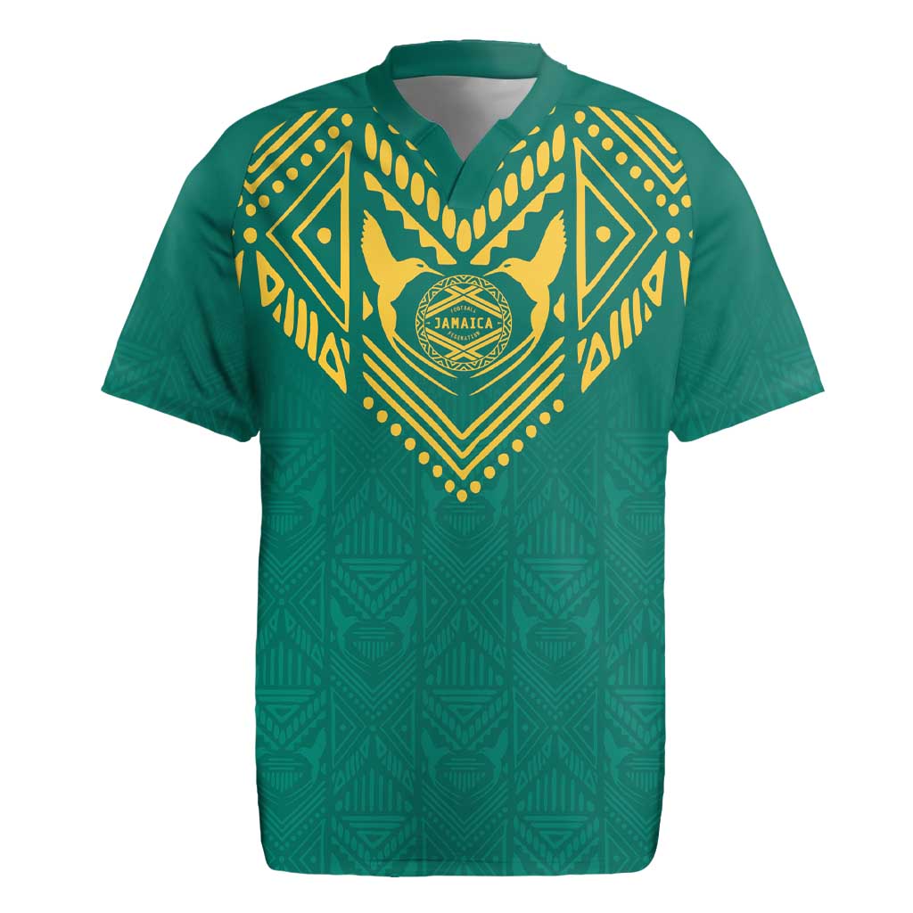 Jamaica Tribal Custom Football Rugby Jersey Green Style - Wonder Print Shop