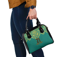 Jamaica Tribal Custom Football Shoulder Handbag Green Style