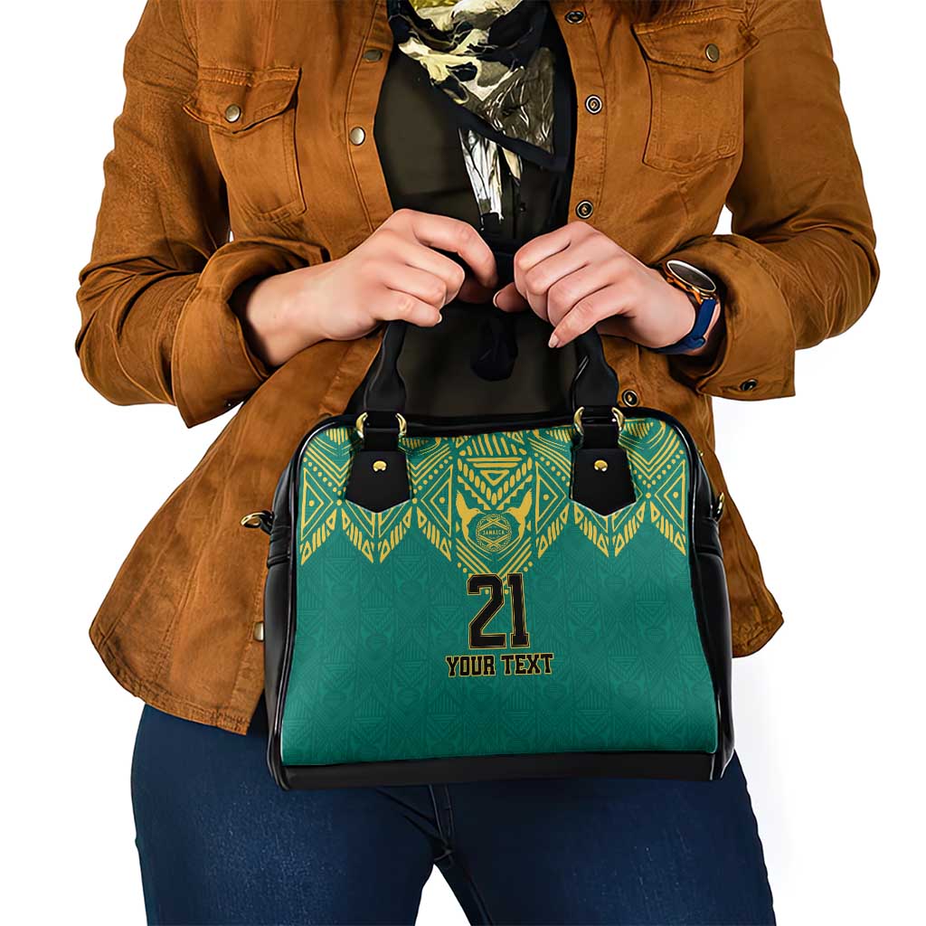 Jamaica Tribal Custom Football Shoulder Handbag Green Style