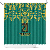 Jamaica Tribal Custom Football Shower Curtain Green Style