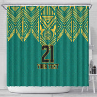 Jamaica Tribal Custom Football Shower Curtain Green Style