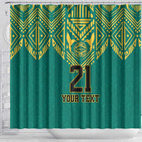 Jamaica Tribal Custom Football Shower Curtain Green Style