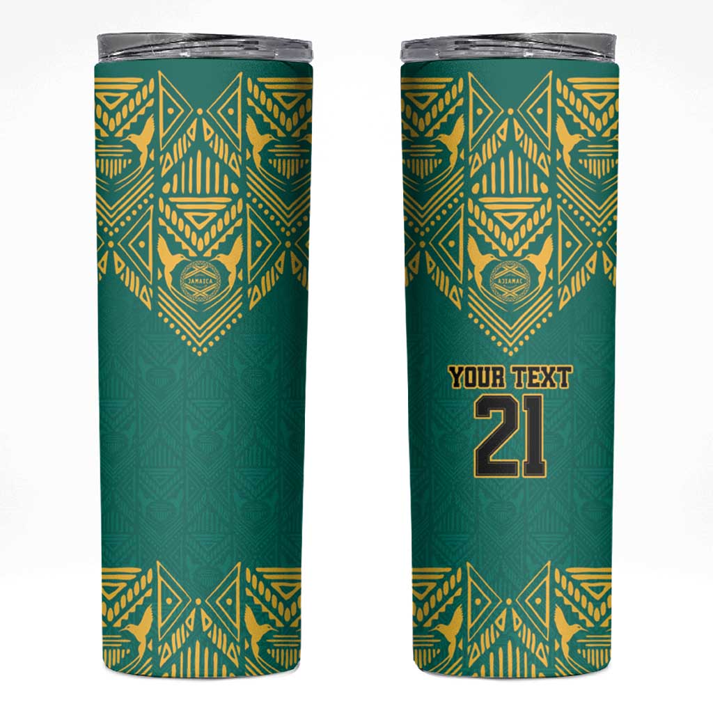 Jamaica Tribal Custom Football Skinny Tumbler Green Style - Wonder Print Shop