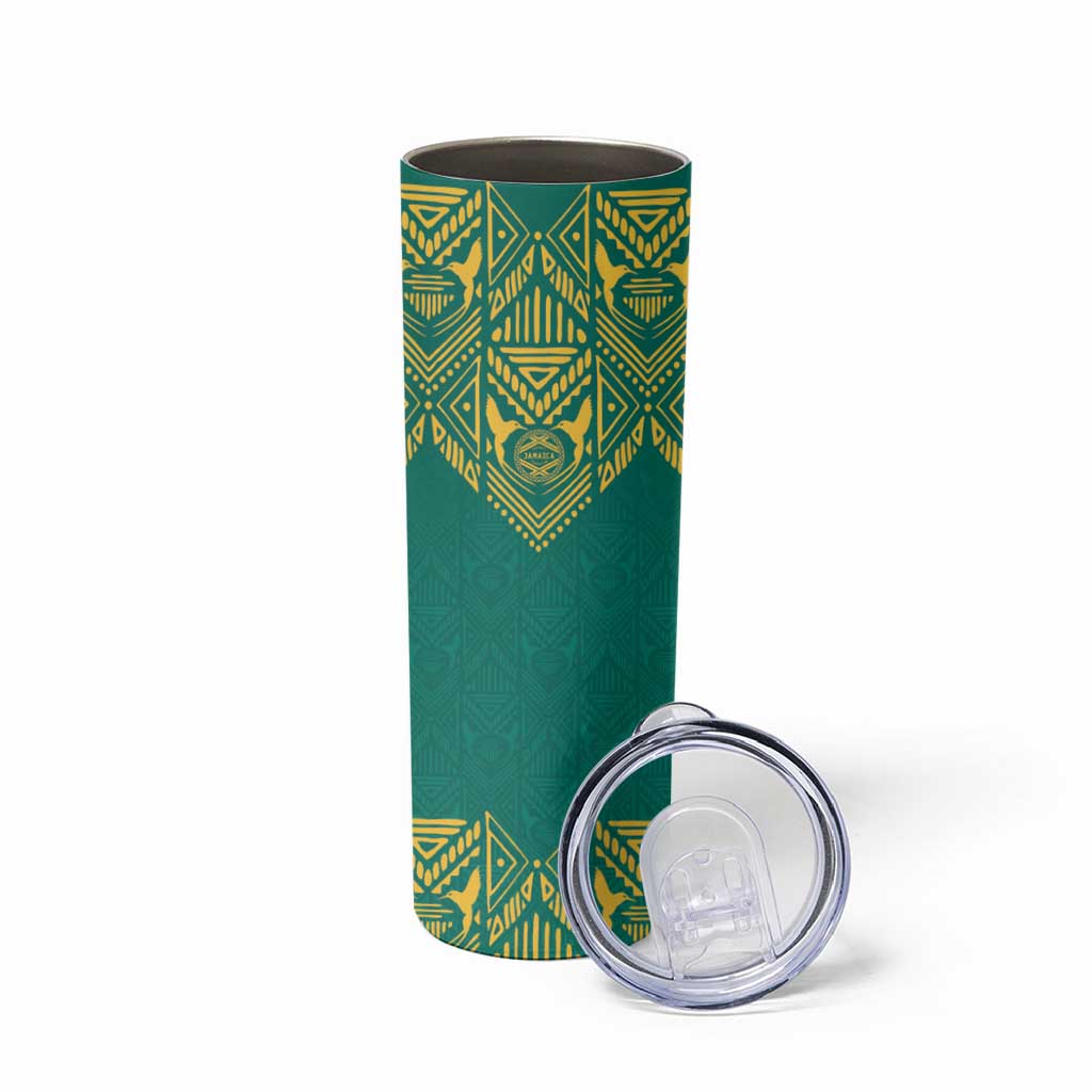 Jamaica Tribal Custom Football Skinny Tumbler Green Style - Wonder Print Shop