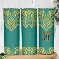Jamaica Tribal Custom Football Skinny Tumbler Green Style - Wonder Print Shop