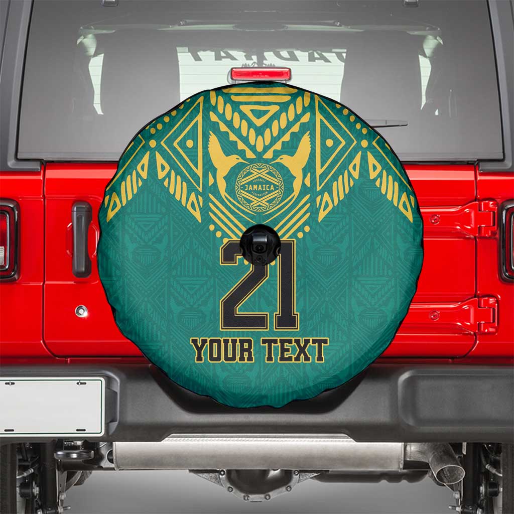 Jamaica Tribal Custom Football Spare Tire Cover Green Style - Wonder Print Shop