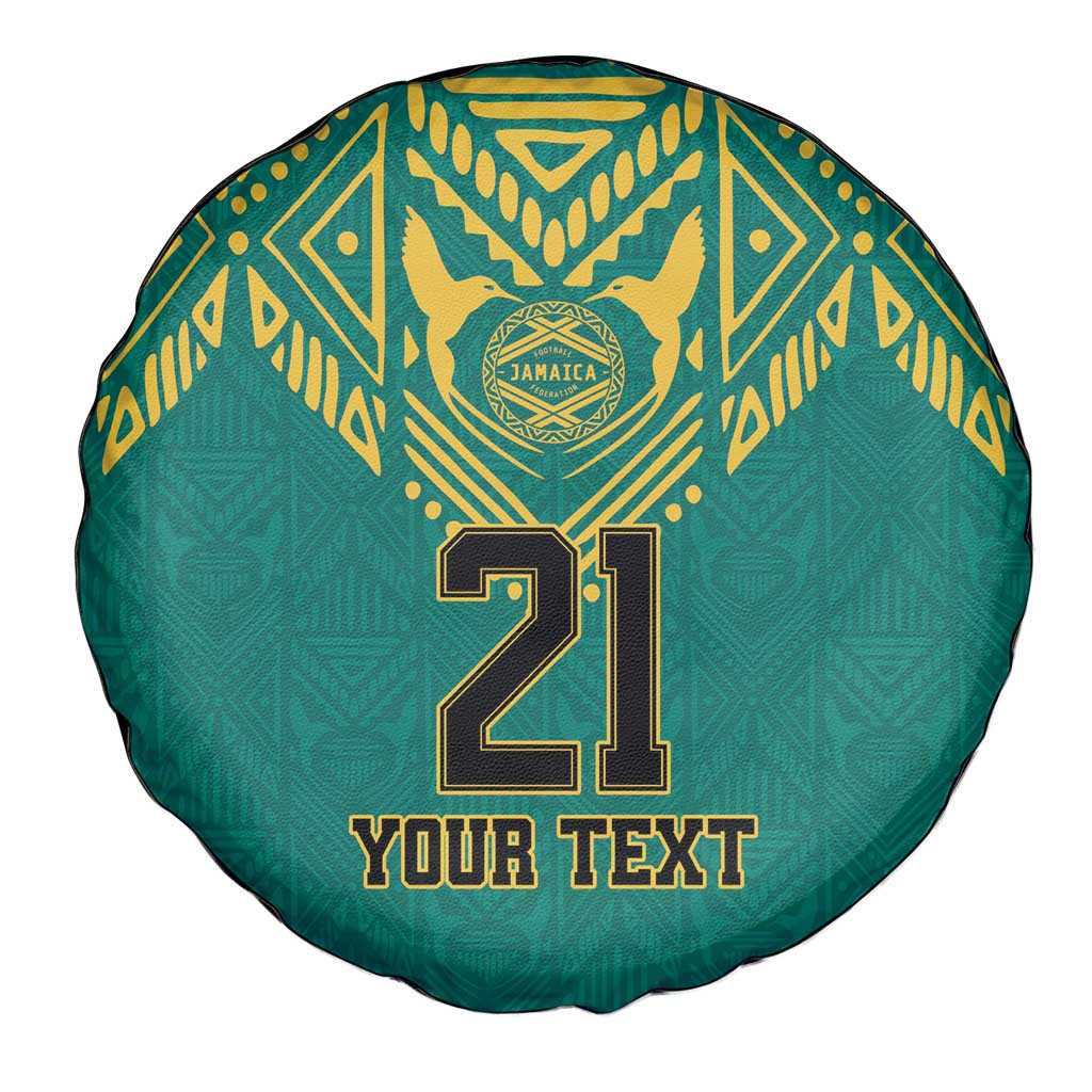 Jamaica Tribal Custom Football Spare Tire Cover Green Style - Wonder Print Shop