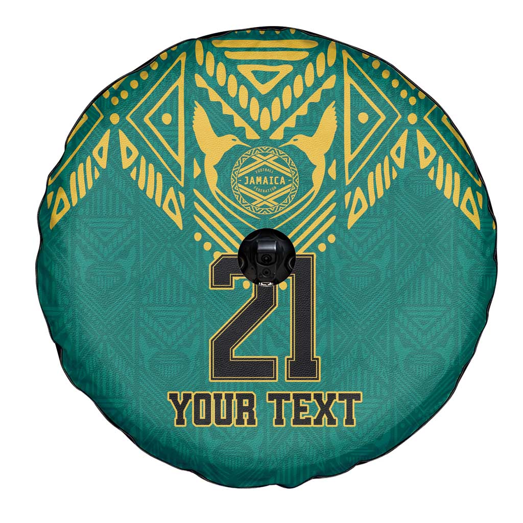Jamaica Tribal Custom Football Spare Tire Cover Green Style - Wonder Print Shop