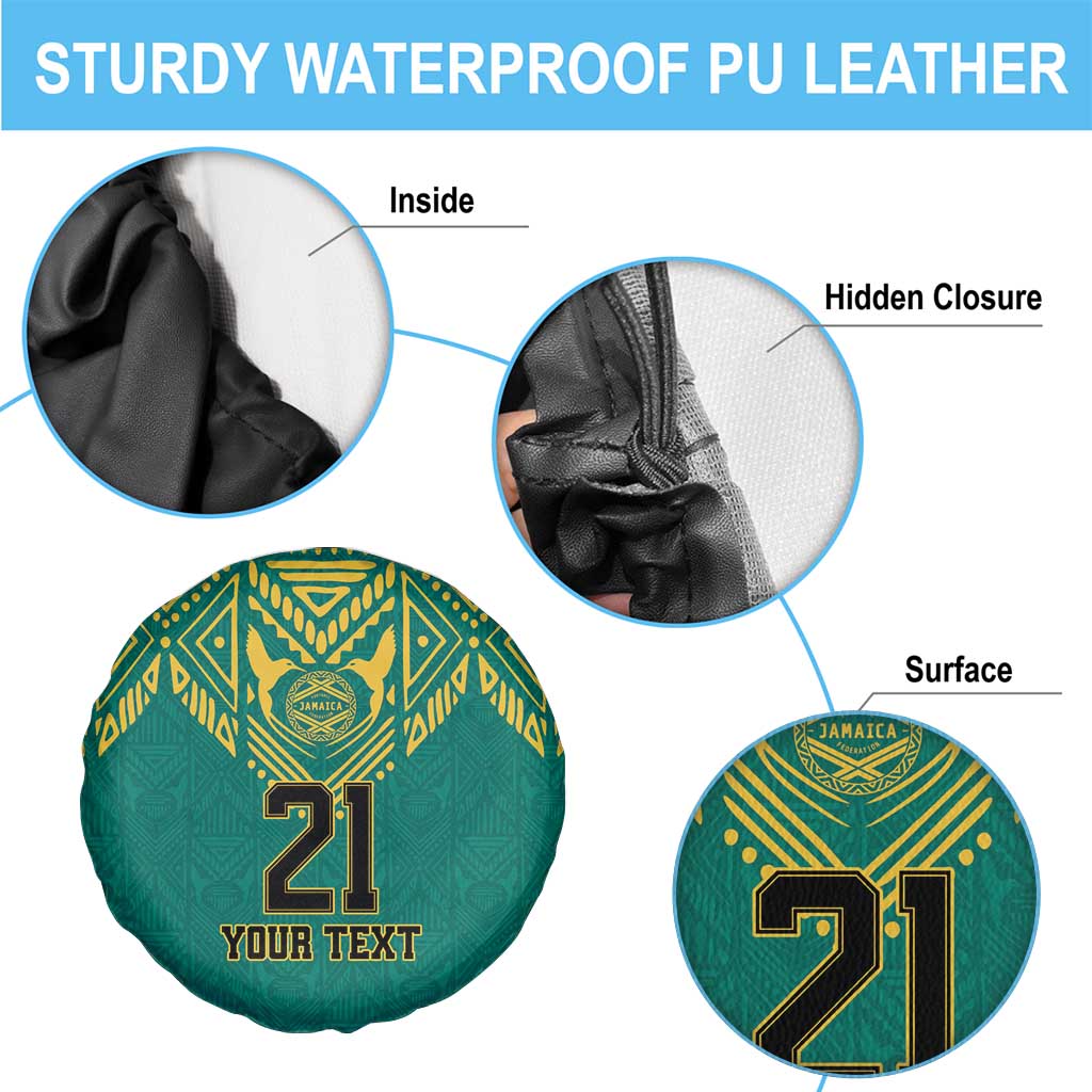 Jamaica Tribal Custom Football Spare Tire Cover Green Style - Wonder Print Shop