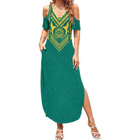 Jamaica Tribal Custom Football Summer Maxi Dress Green Style - Wonder Print Shop