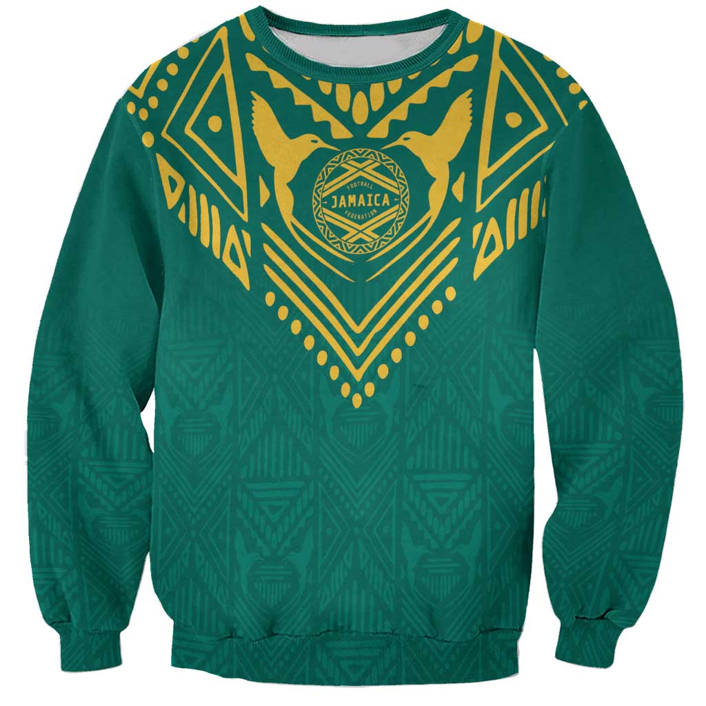 Jamaica Tribal Custom Football Sweatshirt Green Style - Wonder Print Shop