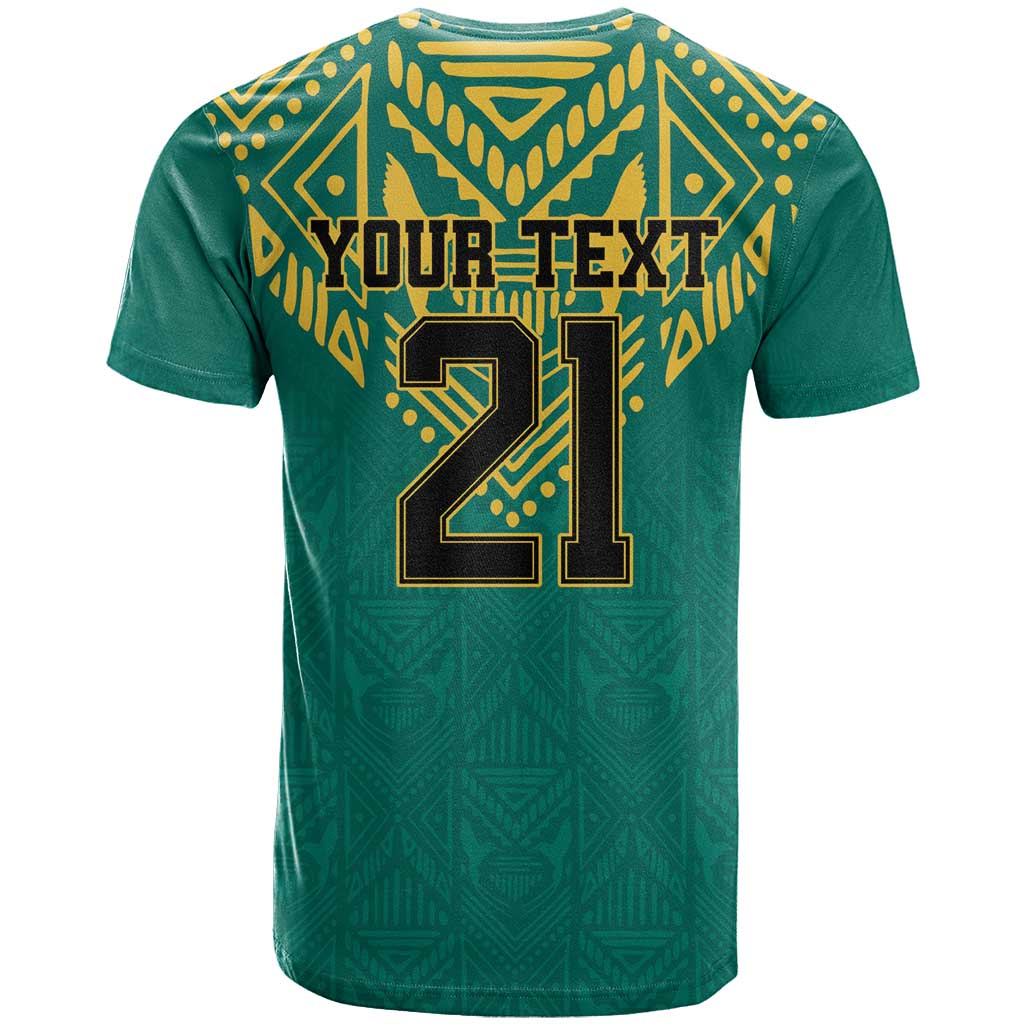 Jamaica Tribal Custom Football T Shirt Green Style - Wonder Print Shop