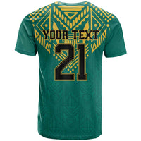 Jamaica Tribal Custom Football T Shirt Green Style - Wonder Print Shop