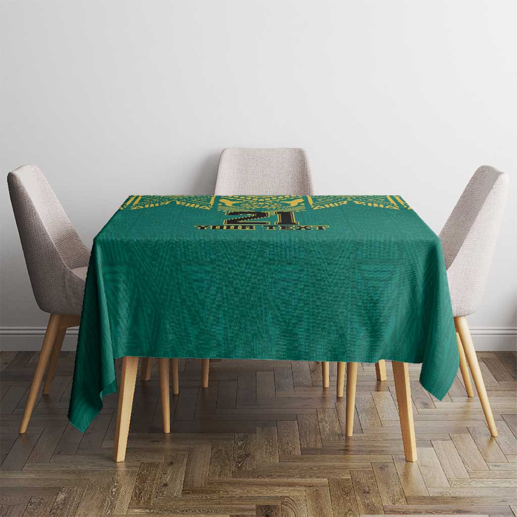 Jamaica Tribal Custom Football Tablecloth Green Style - Wonder Print Shop