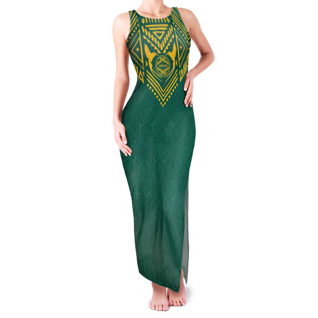 Jamaica Tribal Custom Football Tank Maxi Dress Green Style - Wonder Print Shop