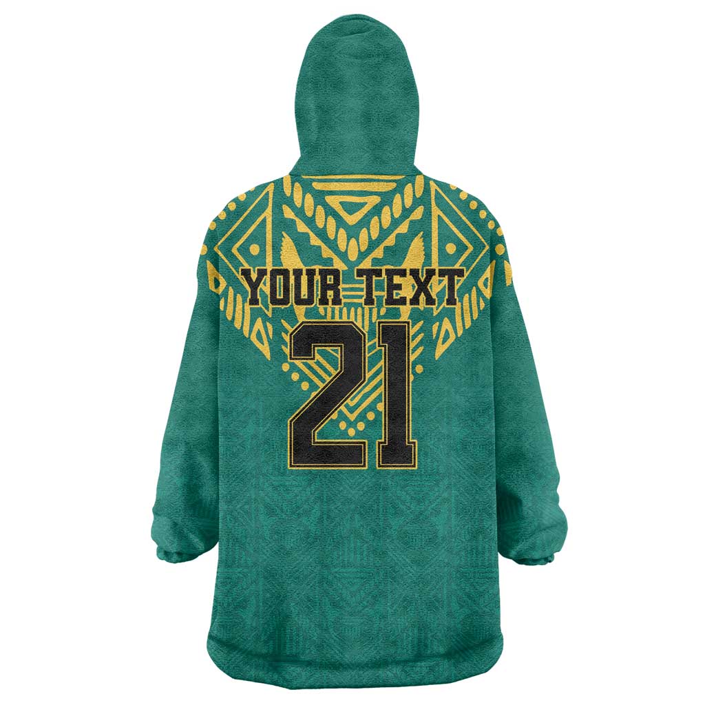Jamaica Tribal Custom Football Wearable Blanket Hoodie Green Style - Wonder Print Shop