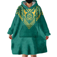 Jamaica Tribal Custom Football Wearable Blanket Hoodie Green Style - Wonder Print Shop