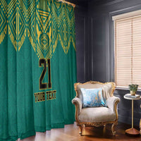 Jamaica Tribal Custom Football Window Curtain Green Style - Wonder Print Shop