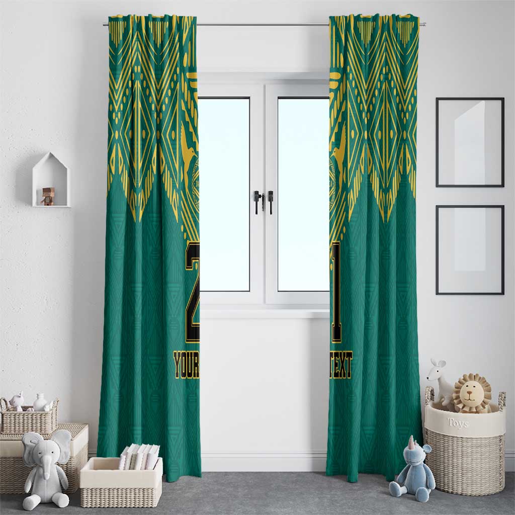 Jamaica Tribal Custom Football Window Curtain Green Style - Wonder Print Shop