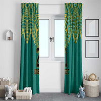 Jamaica Tribal Custom Football Window Curtain Green Style - Wonder Print Shop