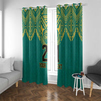 Jamaica Tribal Custom Football Window Curtain Green Style - Wonder Print Shop