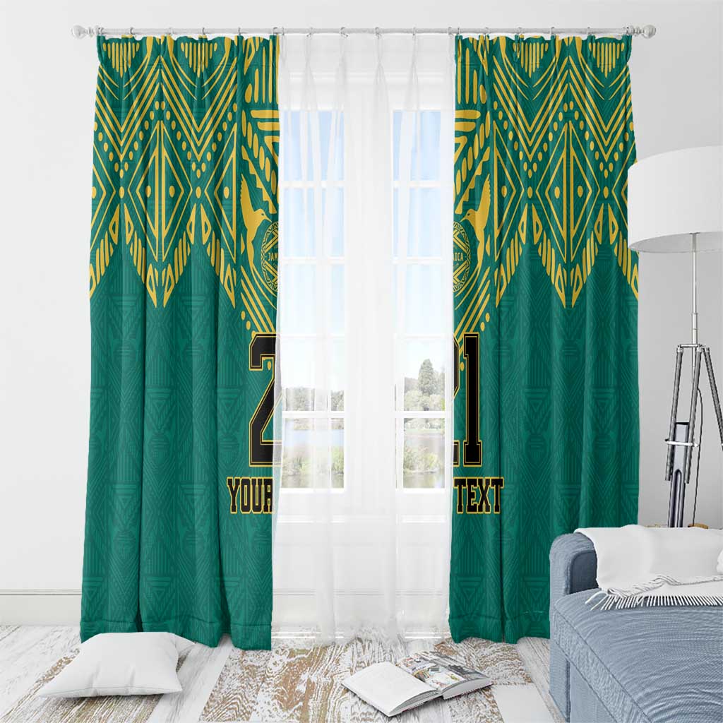 Jamaica Tribal Custom Football Window Curtain Green Style - Wonder Print Shop