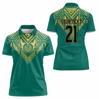 Jamaica Tribal Custom Football Women Polo Shirt Green Style - Wonder Print Shop