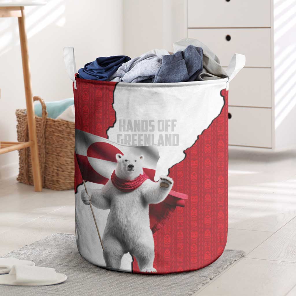 Hands Off Greenland Laundry Basket Poland Bear with Flag