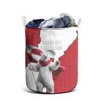 Hands Off Greenland Laundry Basket Poland Bear with Flag