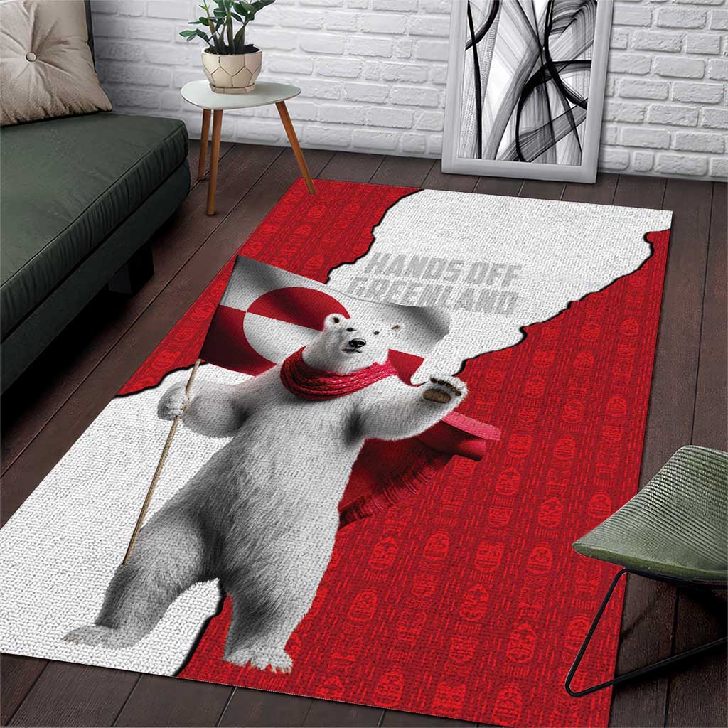 Hands Off Greenland Area Rug Poland Bear with Flag