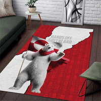 Hands Off Greenland Area Rug Poland Bear with Flag