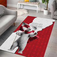 Hands Off Greenland Area Rug Poland Bear with Flag