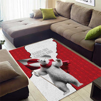 Hands Off Greenland Area Rug Poland Bear with Flag