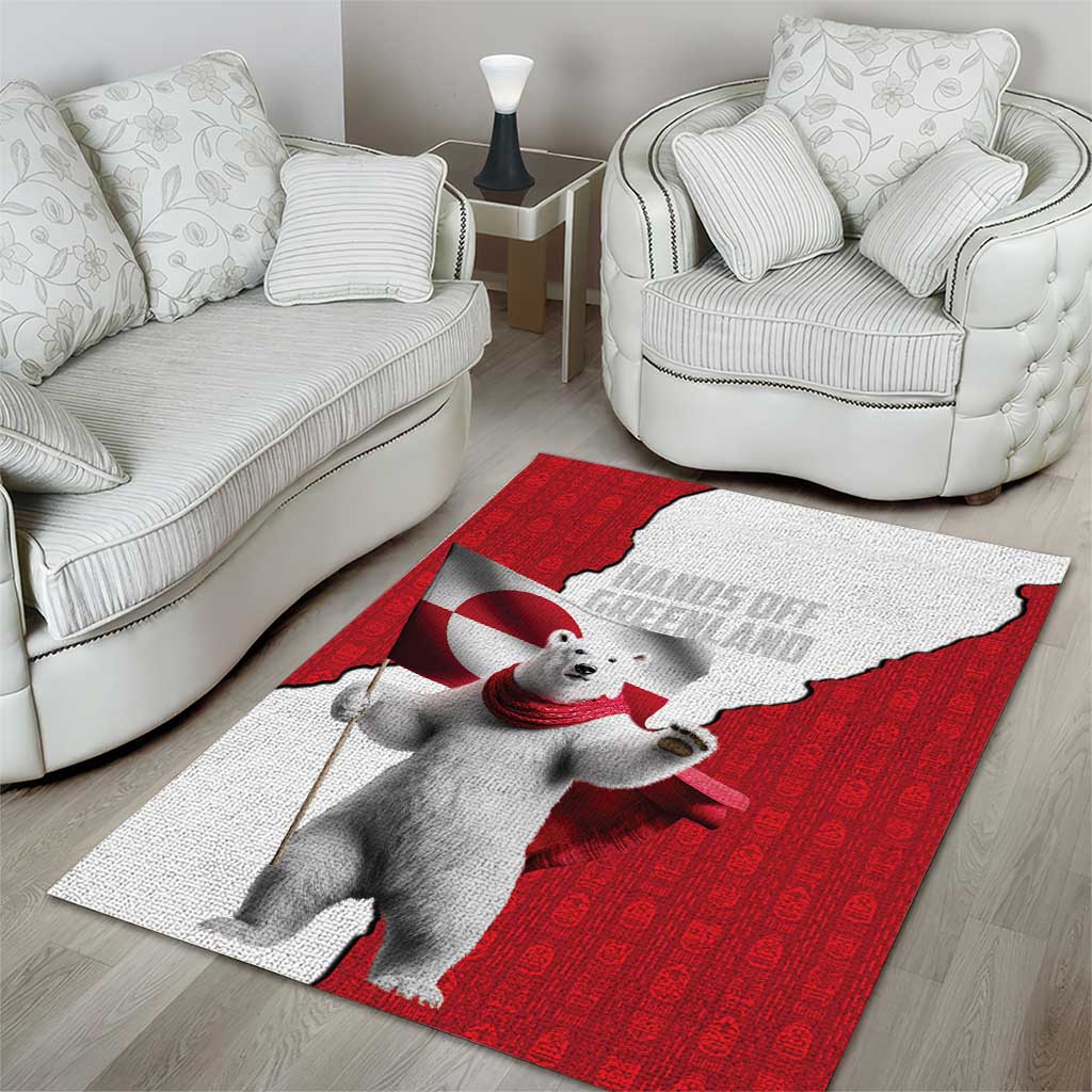 Hands Off Greenland Area Rug Poland Bear with Flag
