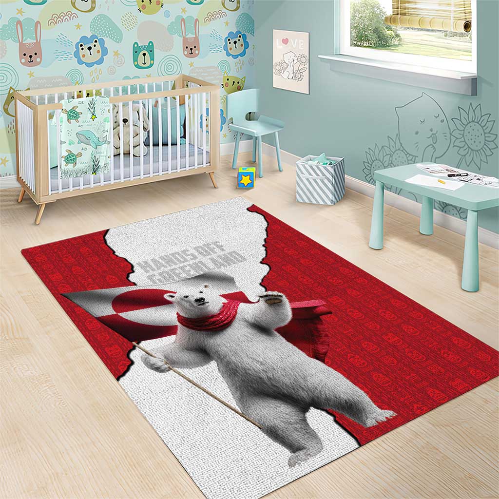 Hands Off Greenland Area Rug Poland Bear with Flag