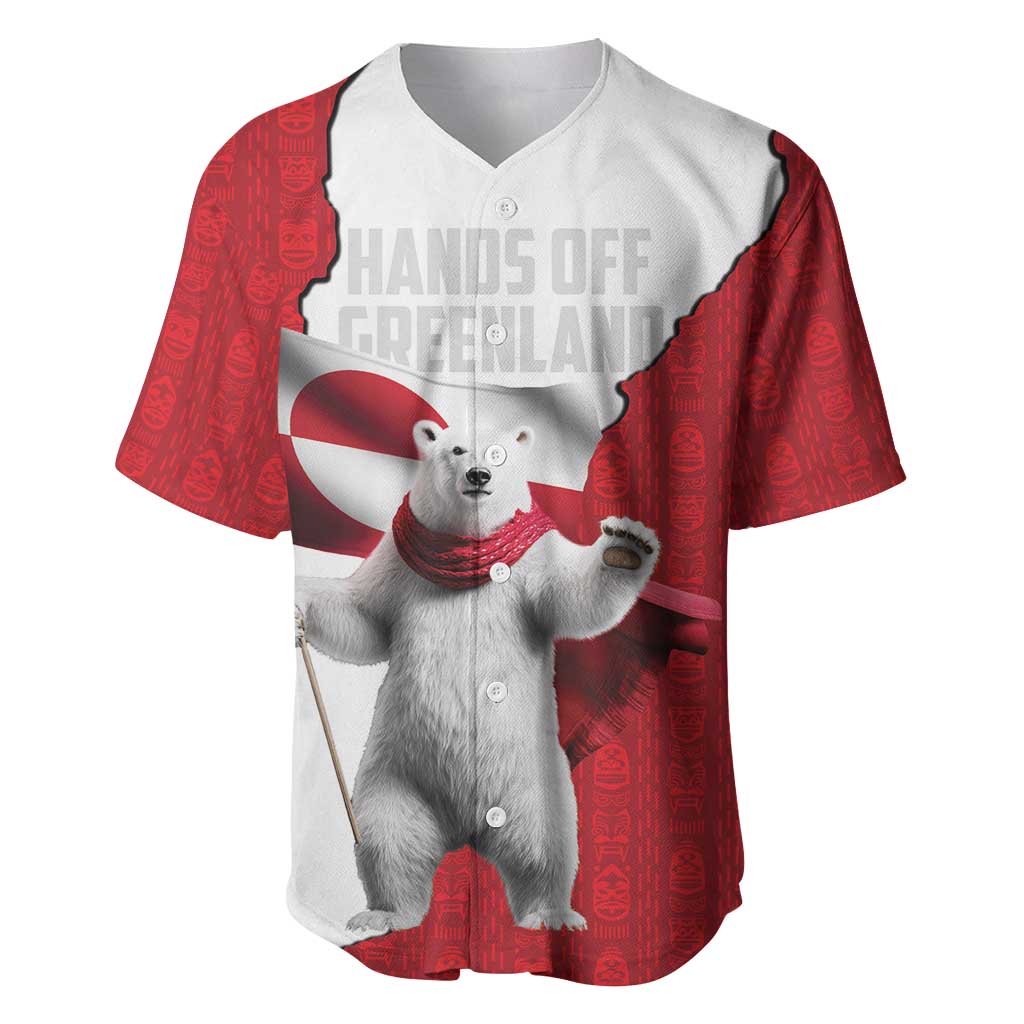 Hands Off Greenland Personalized Baseball Jersey Poland Bear with Flag