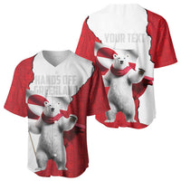 Hands Off Greenland Personalized Baseball Jersey Poland Bear with Flag