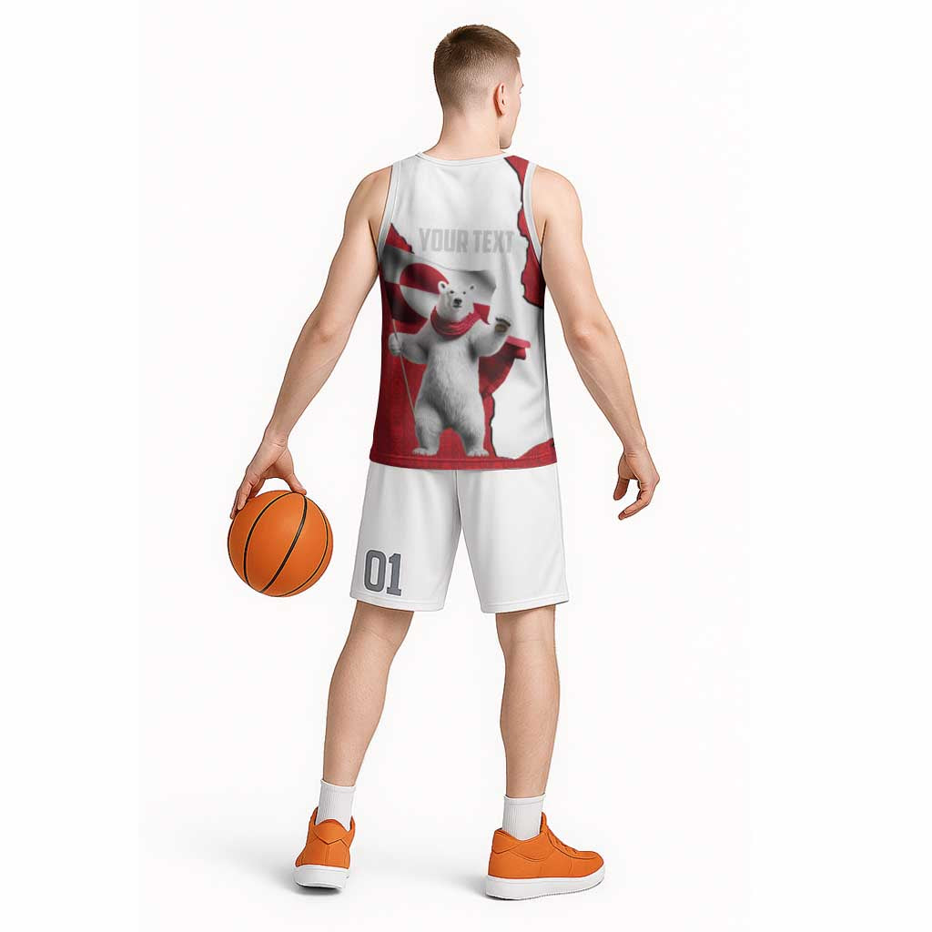 Hands Off Greenland Personalized Basketball Jersey Poland Bear with Flag