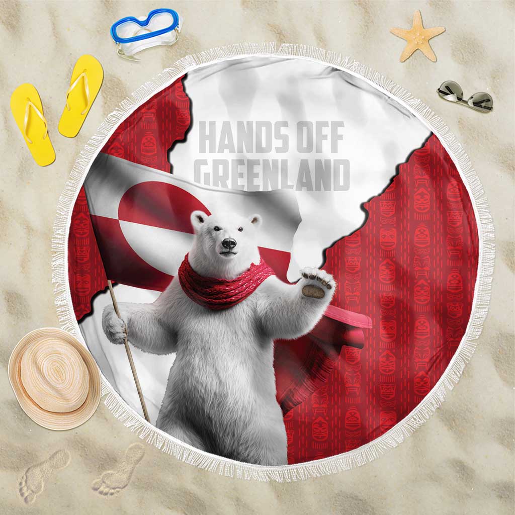 Hands Off Greenland Beach Blanket Poland Bear with Flag