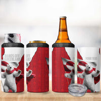 Hands Off Greenland Personalized 4 in 1 Can Cooler Tumbler Poland Bear with Flag