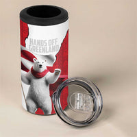 Hands Off Greenland Personalized 4 in 1 Can Cooler Tumbler Poland Bear with Flag